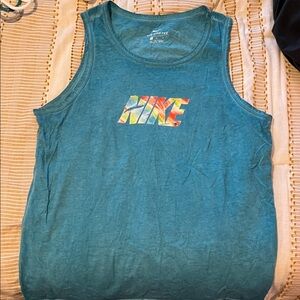 Nike Blue Tank Top with Colorful Logo